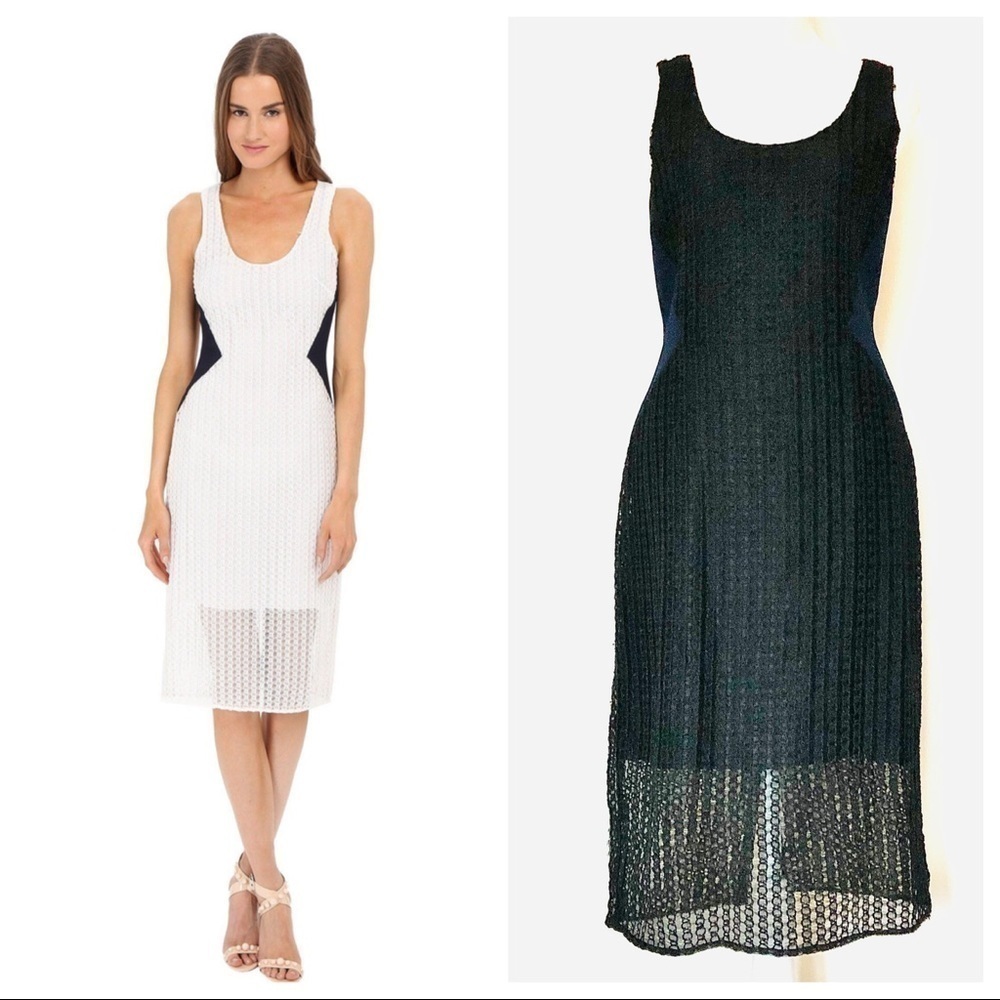 Prabal‎ Gurung Sheer Overlay Lace Tank Dress
